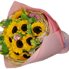 Ten SunFlowers in Bouquet  Sunny Day