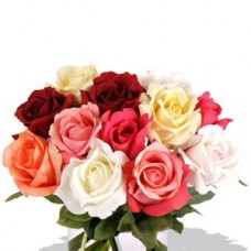 12 Mixed Short Stem Rose Vase Bouquet